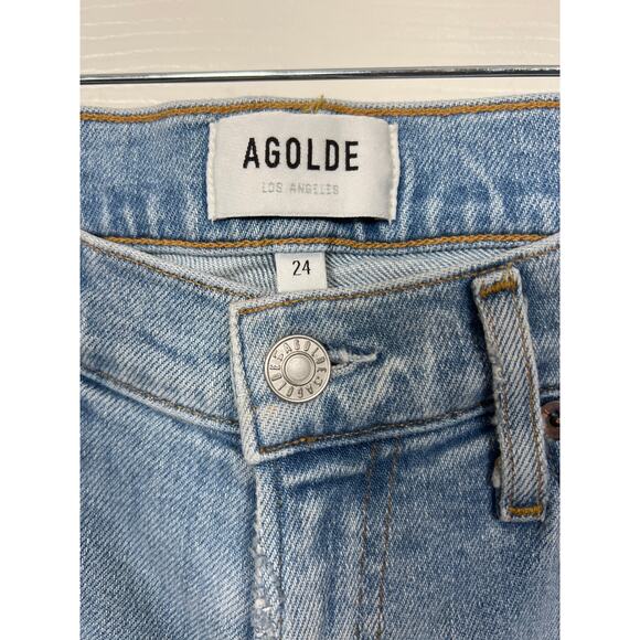 AGOLDE Toni Straight Leg Mid Rise Denim Jeans Women's 24 Capsule Easy Everyday - Picture 6 of 10